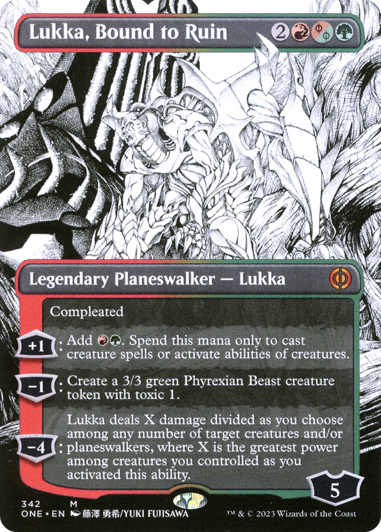 Lukka, Bound to Ruin (Borderless Manga) [Phyrexia: All Will Be One] | The Clever Kobold