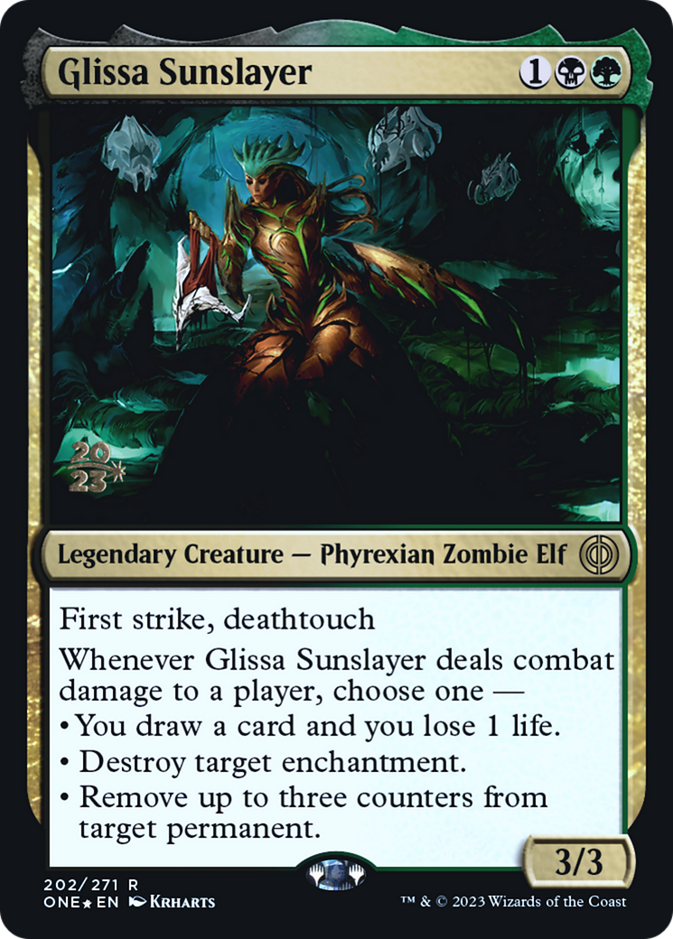 Glissa Sunslayer [Phyrexia: All Will Be One Prerelease Promos] | The Clever Kobold