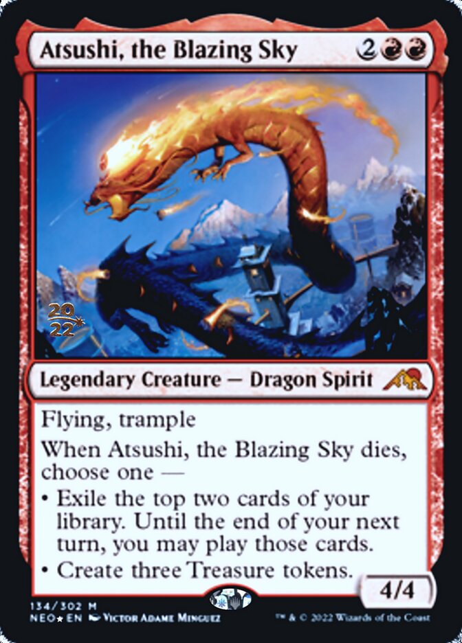 Atsushi, the Blazing Sky [Kamigawa: Neon Dynasty Prerelease Promos] | The Clever Kobold