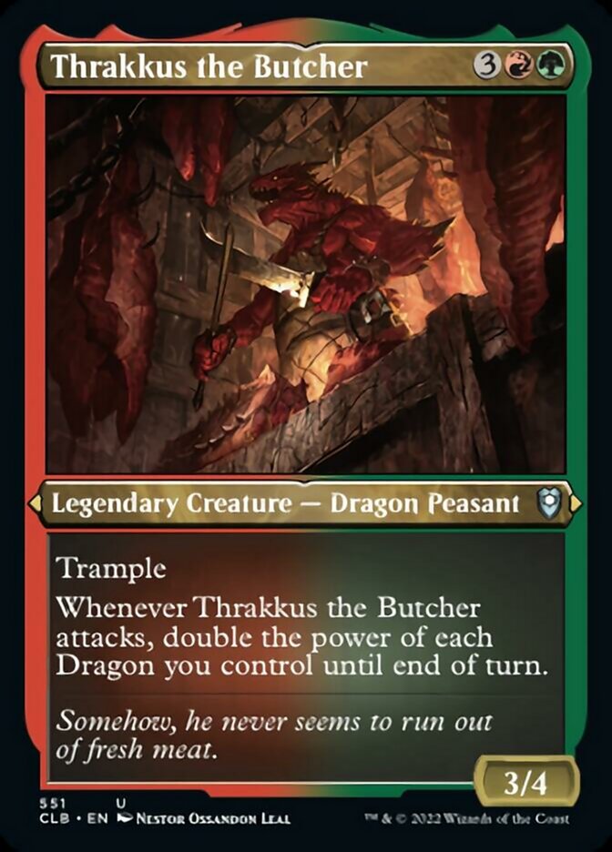 Thrakkus the Butcher (Foil Etched) [Commander Legends: Battle for Baldur's Gate] | The Clever Kobold