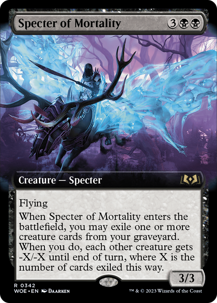 Specter of Mortality (Extended Art) [Wilds of Eldraine] | The Clever Kobold