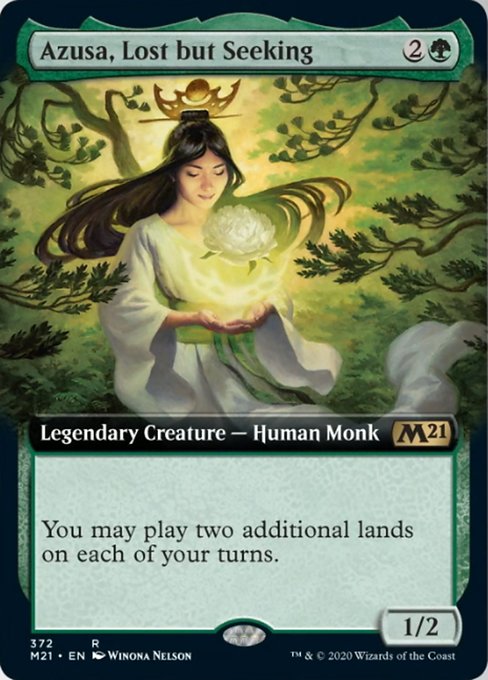 Azusa, Lost but Seeking (Extended Art) [Core Set 2021] | The Clever Kobold