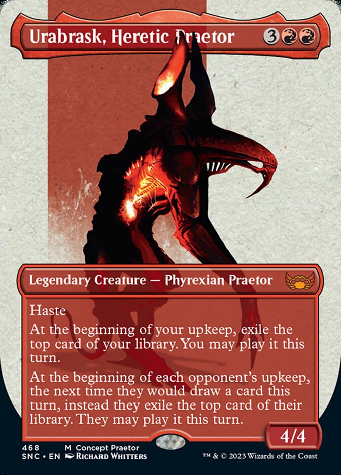 Urabrask, Heretic Praetor (Borderless Concept Praetors) [Phyrexia: All Will Be One] | The Clever Kobold