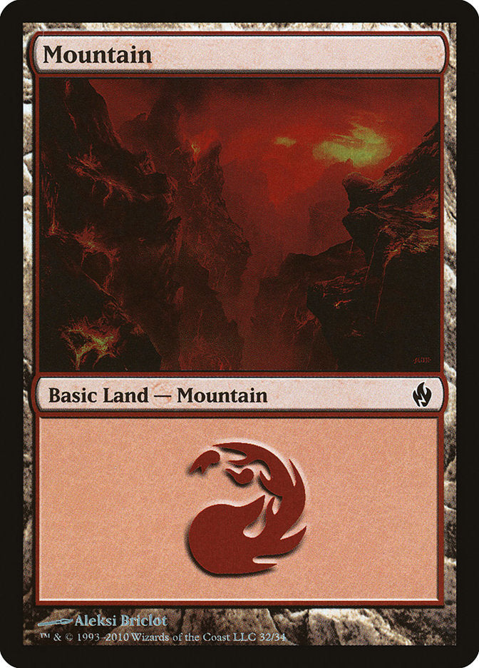 Mountain (32) [Premium Deck Series: Fire and Lightning] | The Clever Kobold
