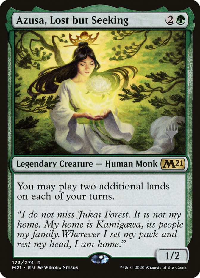 Azusa, Lost but Seeking (Promo Pack) [Core Set 2021 Promos] | The Clever Kobold