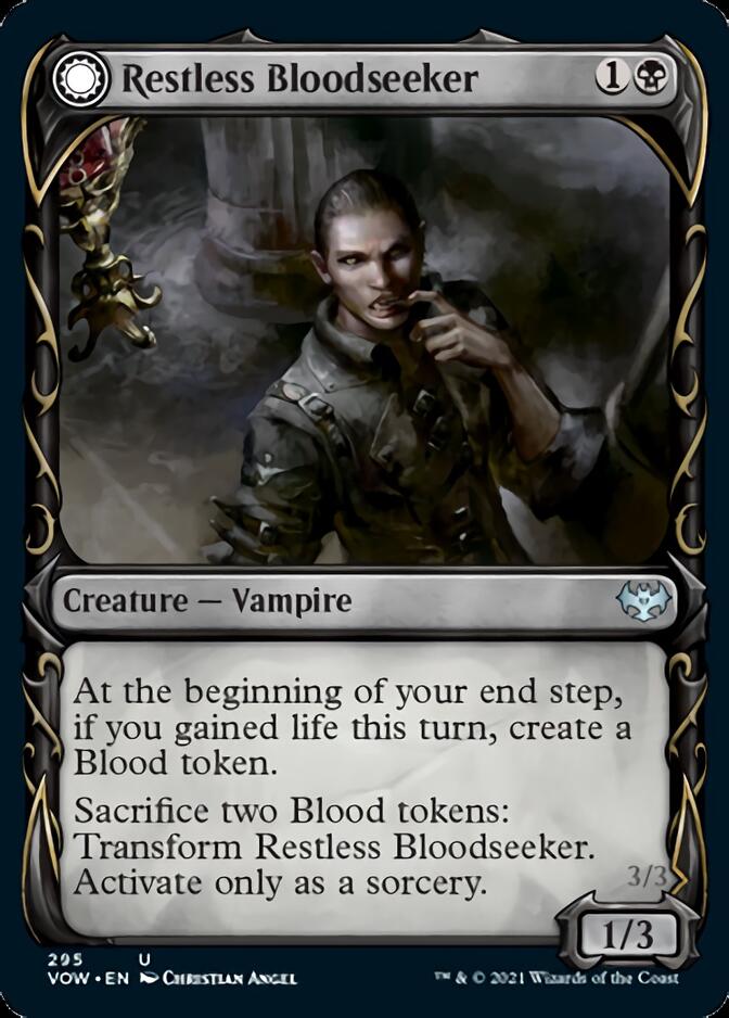 Restless Bloodseeker // Bloodsoaked Reveler (Showcase Fang Frame) [Innistrad: Crimson Vow] | The Clever Kobold