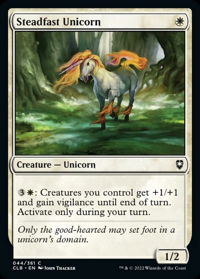 Steadfast Unicorn [Commander Legends: Battle for Baldur's Gate] | The Clever Kobold