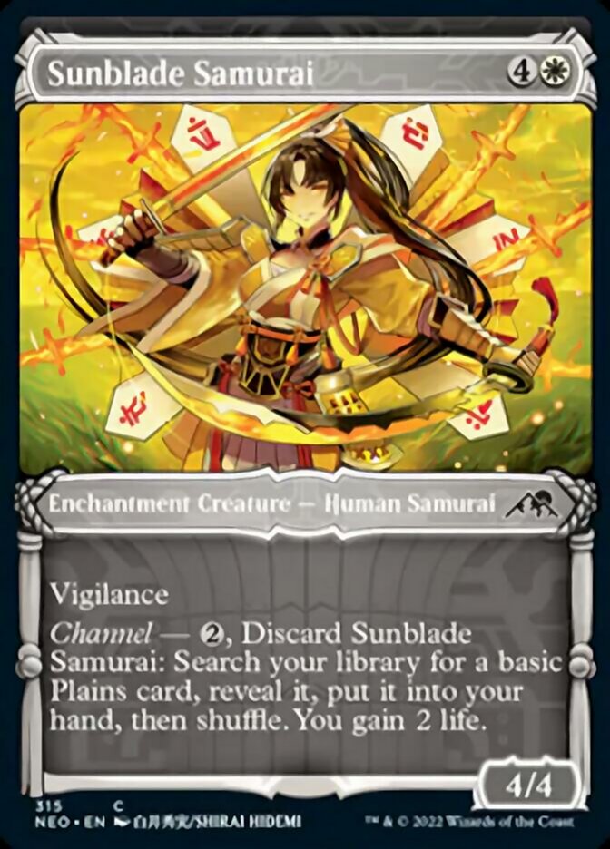 Sunblade Samurai (Showcase Samurai) [Kamigawa: Neon Dynasty] | The Clever Kobold
