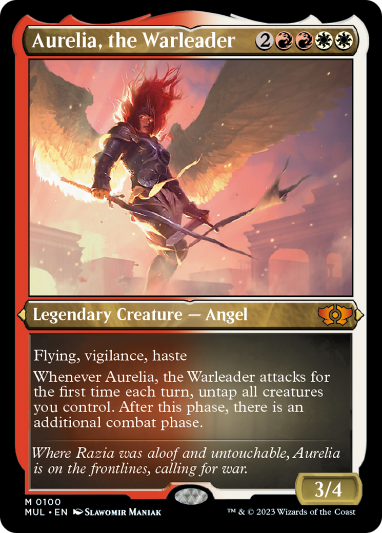 Aurelia, the Warleader (Foil Etched) [Multiverse Legends] | The Clever Kobold