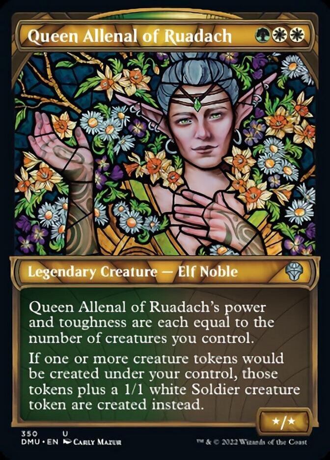 Queen Allenal of Ruadach (Showcase Textured) [Dominaria United] | The Clever Kobold