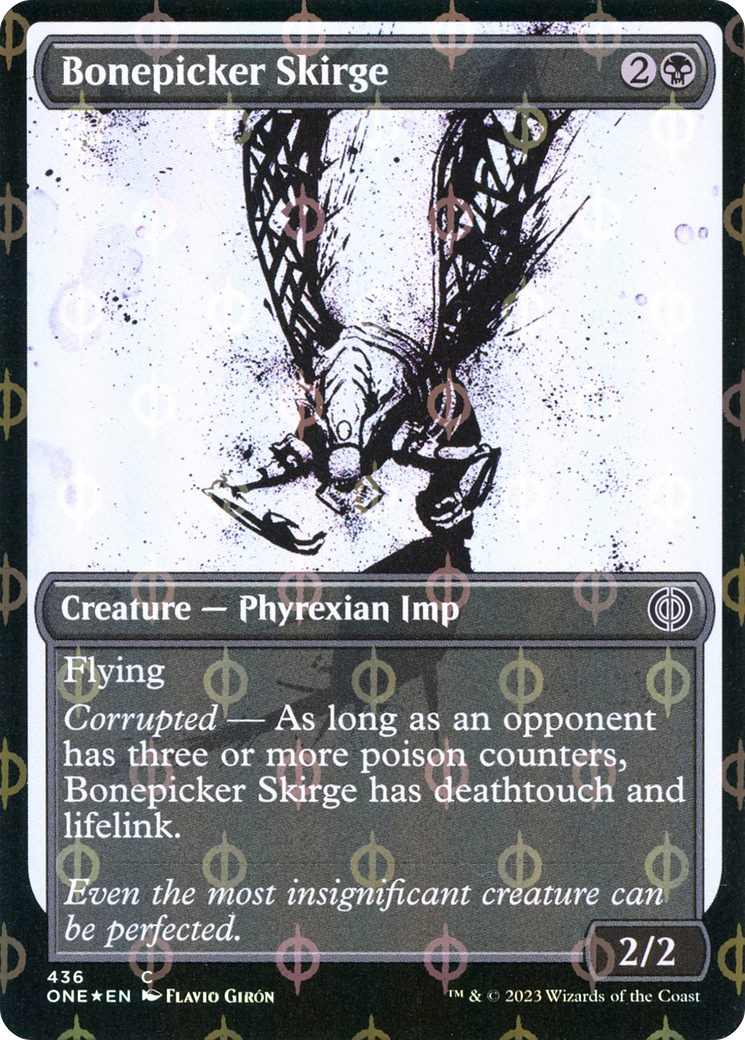 Bonepicker Skirge (Showcase Ichor Step-and-Compleat Foil) [Phyrexia: All Will Be One] | The Clever Kobold