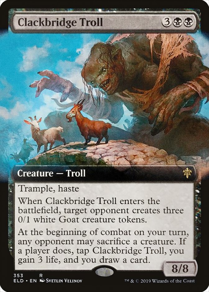 Clackbridge Troll (Extended Art) [Throne of Eldraine] | The Clever Kobold