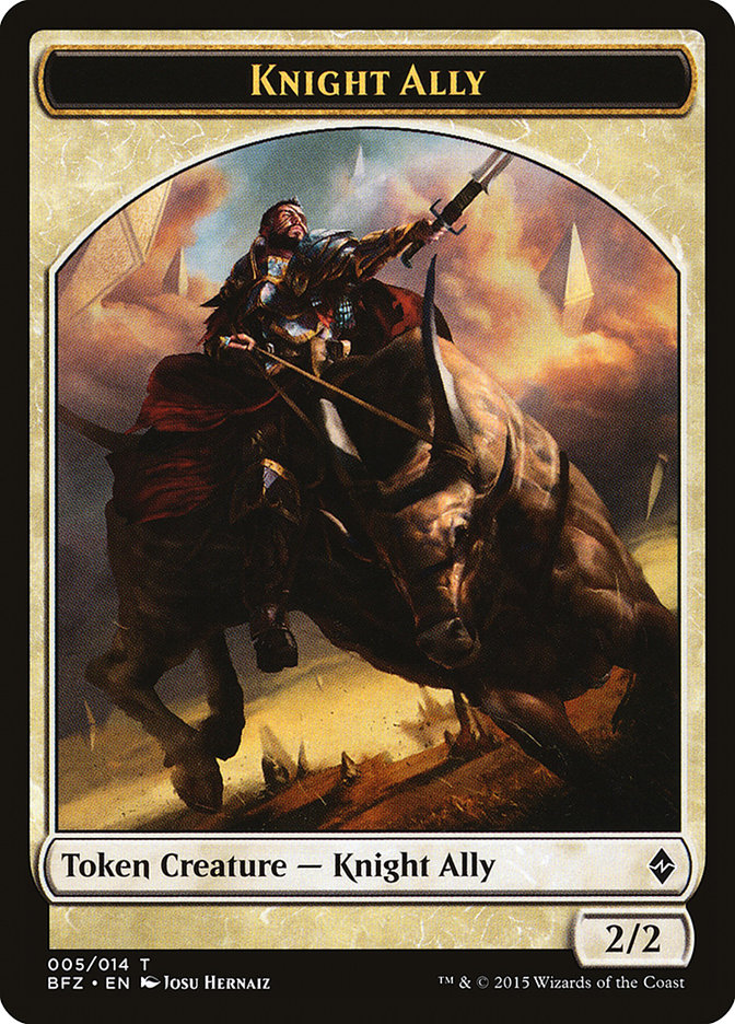 Knight Ally [Battle for Zendikar Tokens] | The Clever Kobold