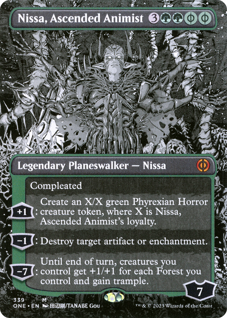 Nissa, Ascended Animist (Borderless Manga) [Phyrexia: All Will Be One] | The Clever Kobold