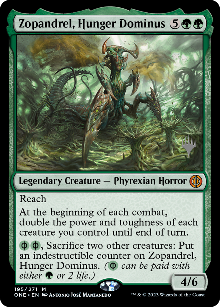 Zopandrel, Hunger Dominus (Promo Pack) [Phyrexia: All Will Be One Promos] | The Clever Kobold