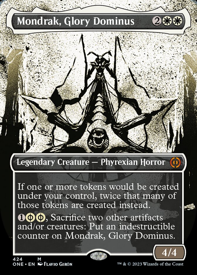 Mondrak, Glory Dominus (Borderless Ichor Step-and-Compleat Foil) [Phyrexia: All Will Be One] | The Clever Kobold