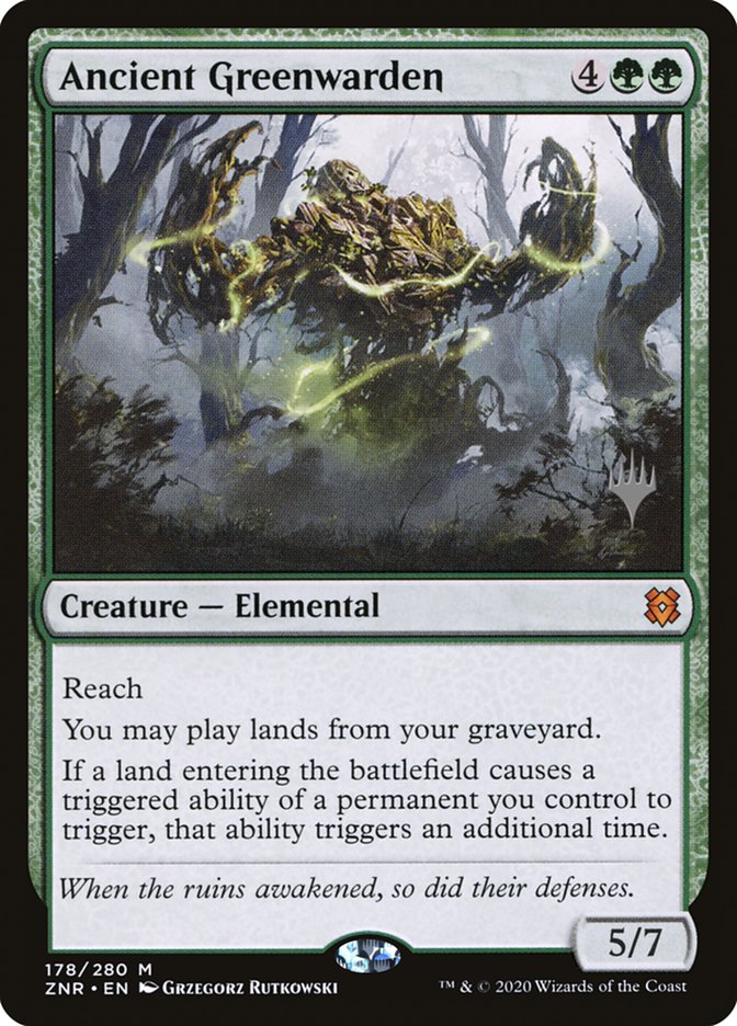 Ancient Greenwarden (Promo Pack) [Zendikar Rising Promos] | The Clever Kobold