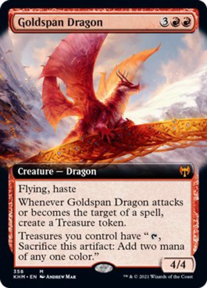 Goldspan Dragon (Extended Art) [Kaldheim] | The Clever Kobold