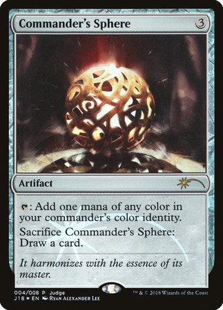 Commander's Sphere [Judge Gift Cards 2018] | The Clever Kobold