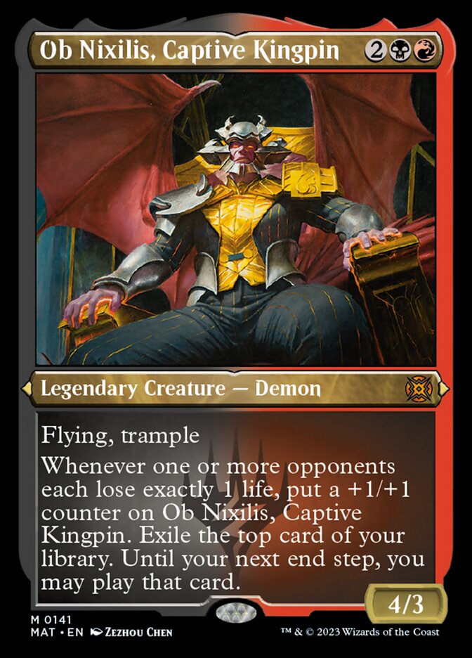 Ob Nixilis, Captive Kingpin (Foil Etched) [March of the Machine: The Aftermath] | The Clever Kobold