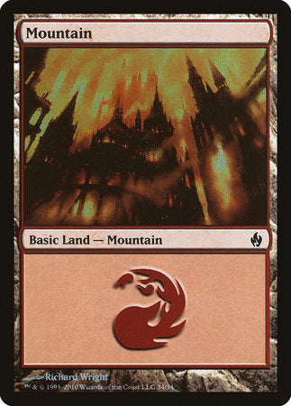 Mountain (34) [Premium Deck Series: Fire and Lightning] | The Clever Kobold