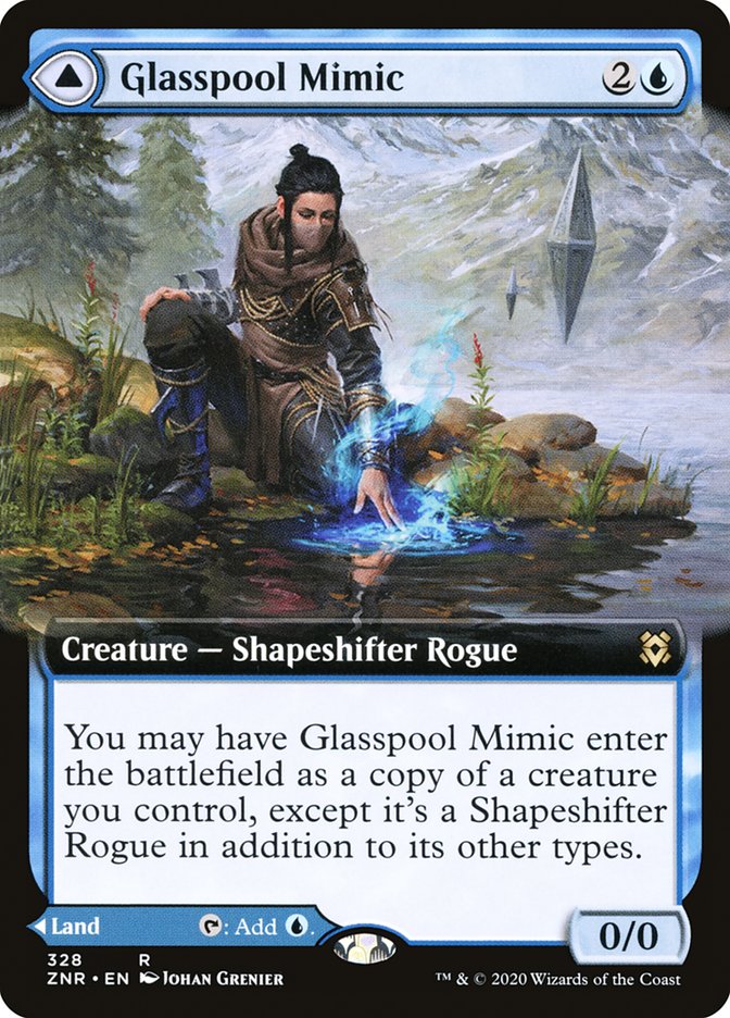 Glasspool Mimic // Glasspool Shore (Extended Art) [Zendikar Rising] | The Clever Kobold