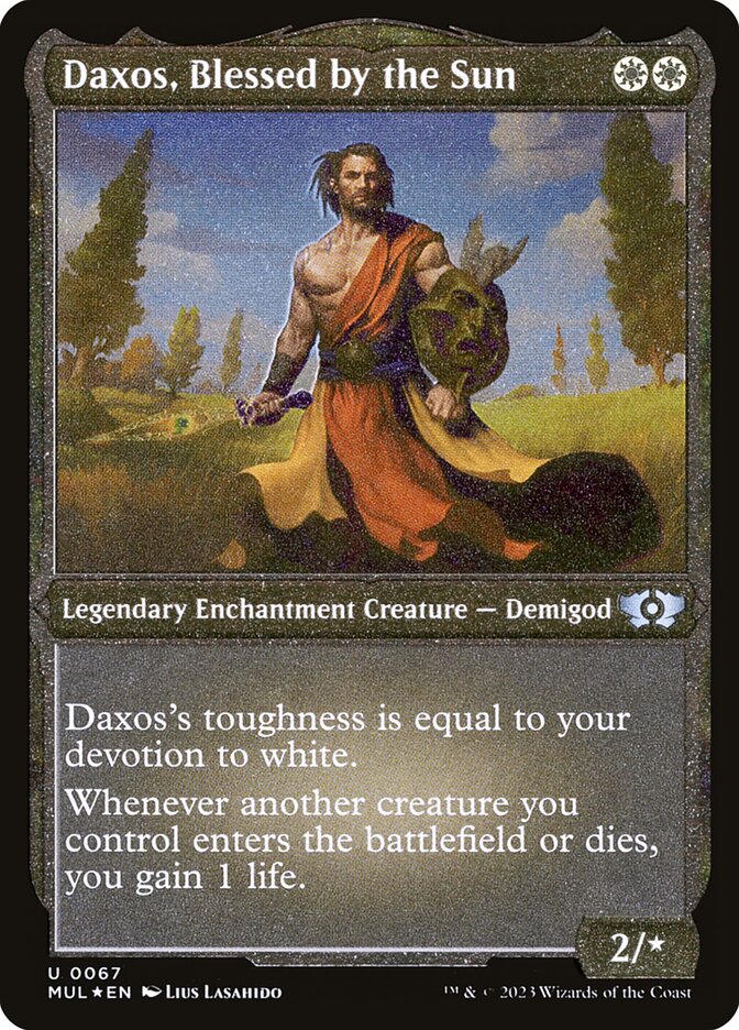 Daxos, Blessed by the Sun (Foil Etched) [Multiverse Legends] | The Clever Kobold