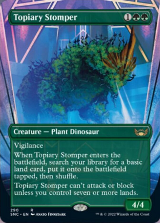 Topiary Stomper (Borderless Alternate Art) [Streets of New Capenna] | The Clever Kobold