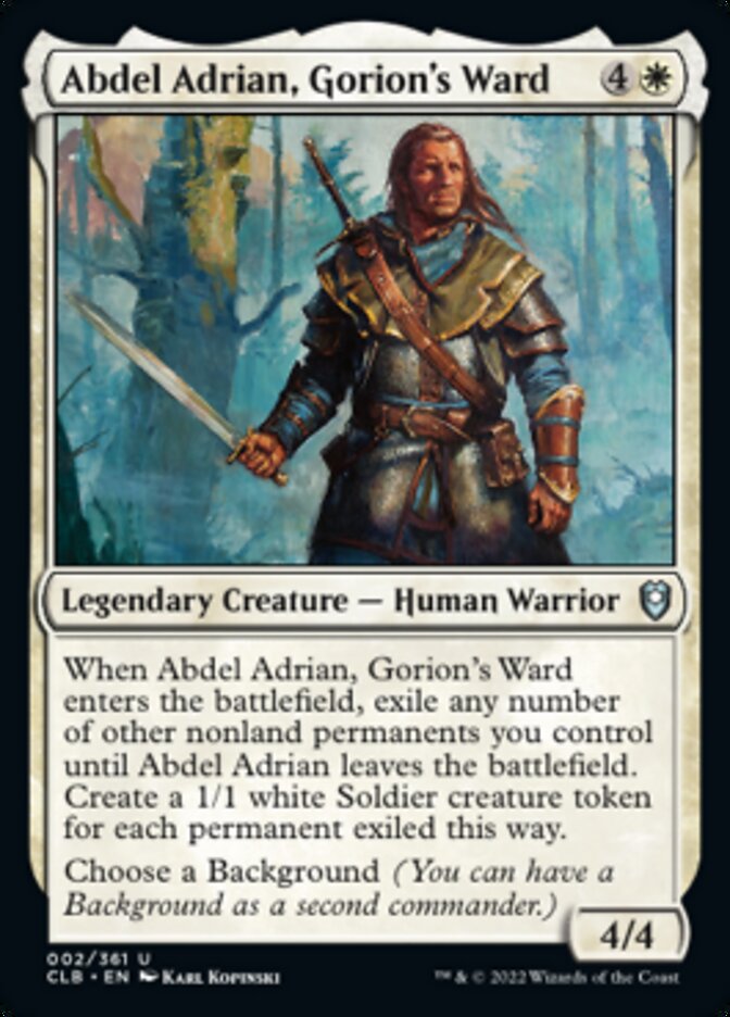 Abdel Adrian, Gorion's Ward [Commander Legends: Battle for Baldur's Gate] | The Clever Kobold