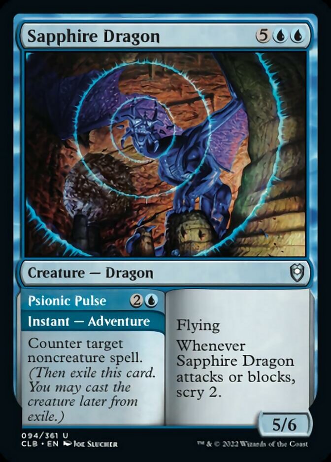 Sapphire Dragon // Psionic Pulse [Commander Legends: Battle for Baldur's Gate] | The Clever Kobold