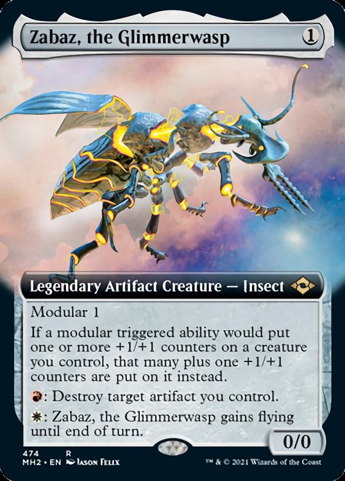 Zabaz, the Glimmerwasp (Extended Art) [Modern Horizons 2] | The Clever Kobold