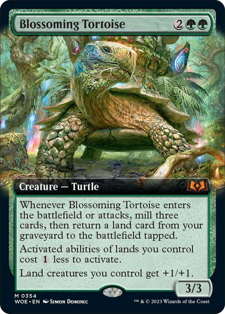 Blossoming Tortoise (Extended Art) [Wilds of Eldraine] | The Clever Kobold