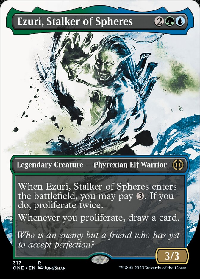 Ezuri, Stalker of Spheres (Borderless Ichor) [Phyrexia: All Will Be One] | The Clever Kobold