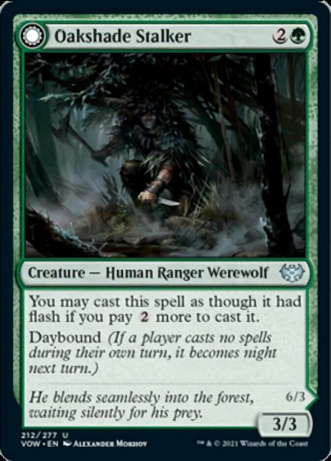 Oakshade Stalker // Moonlit Ambusher [Innistrad: Crimson Vow] | The Clever Kobold