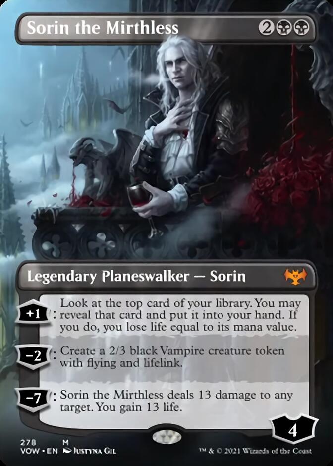 Sorin the Mirthless (Borderless) [Innistrad: Crimson Vow] | The Clever Kobold