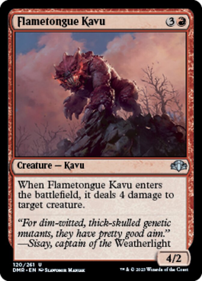 Flametongue Kavu [Dominaria Remastered] | The Clever Kobold