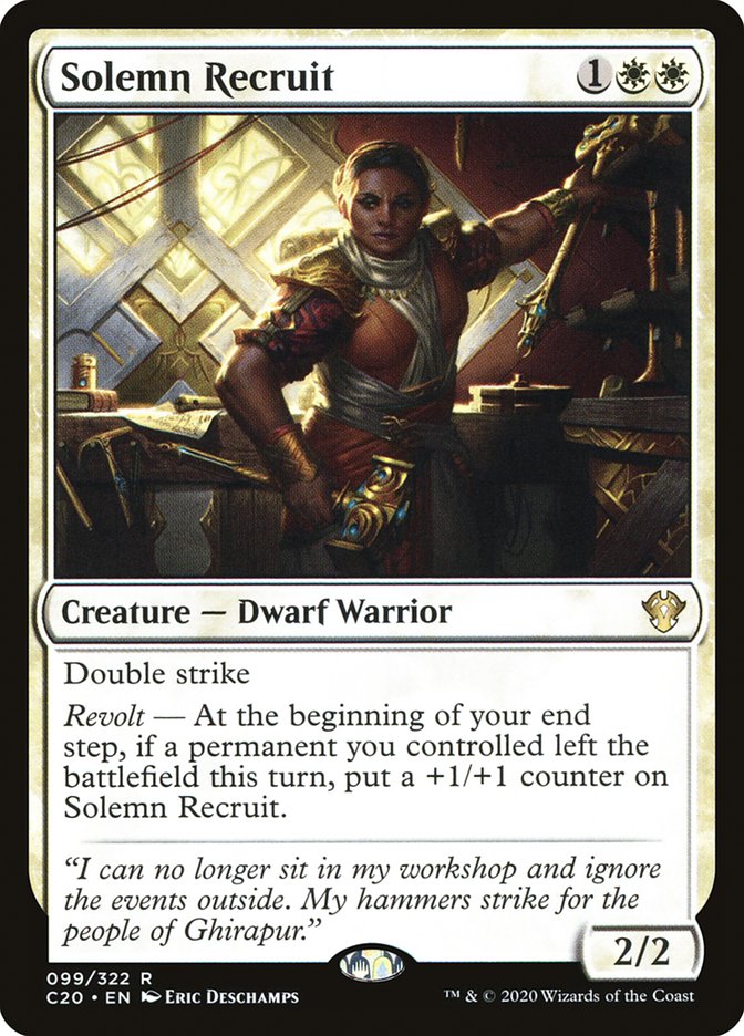 Solemn Recruit [Commander 2020] | The Clever Kobold