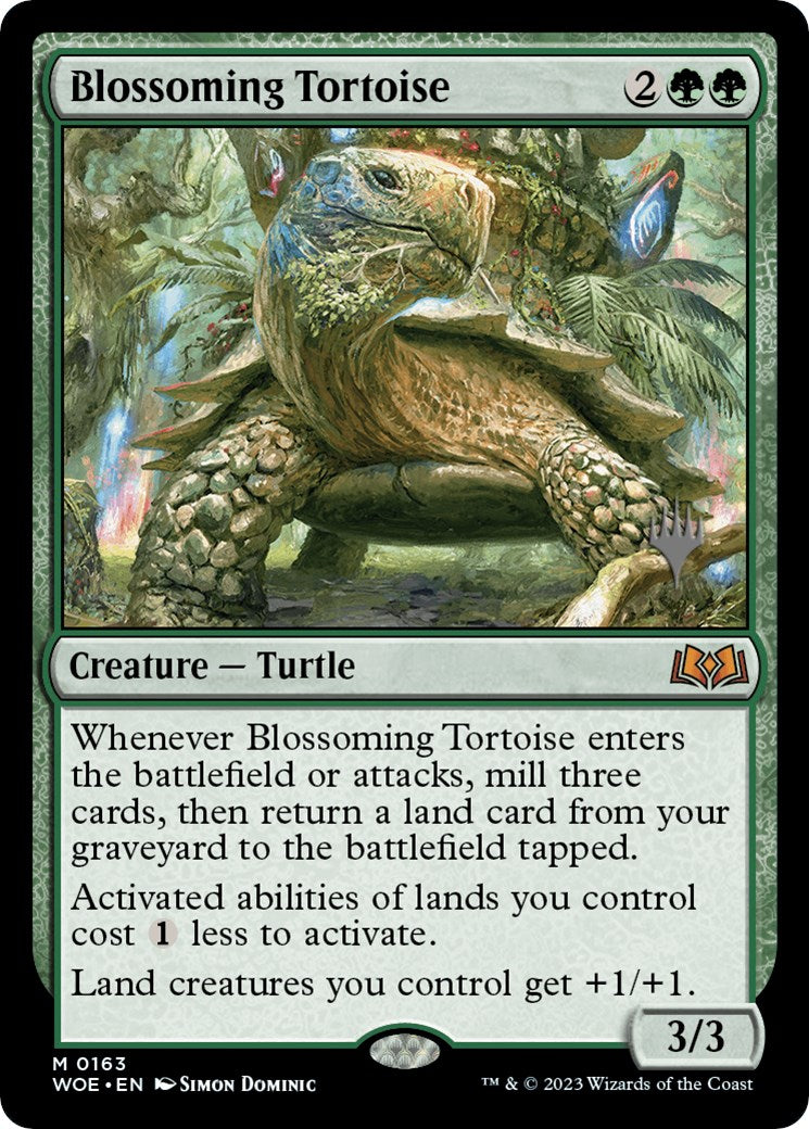 Blossoming Tortoise (Promo Pack) [Wilds of Eldraine Promos] | The Clever Kobold