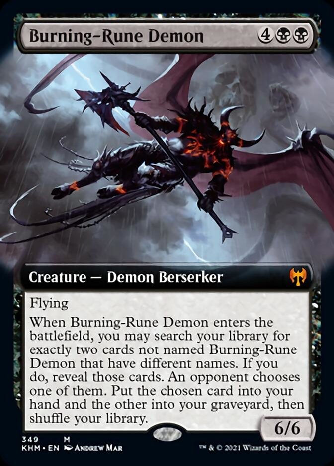 Burning-Rune Demon (Extended Art) [Kaldheim] | The Clever Kobold