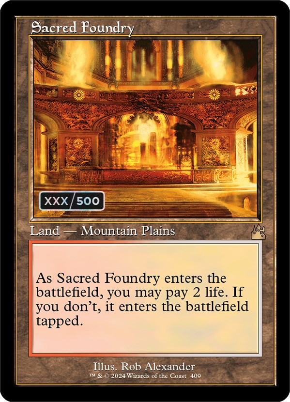 Sacred Foundry (Retro) (Serialized) [Ravnica Remastered] | The Clever Kobold