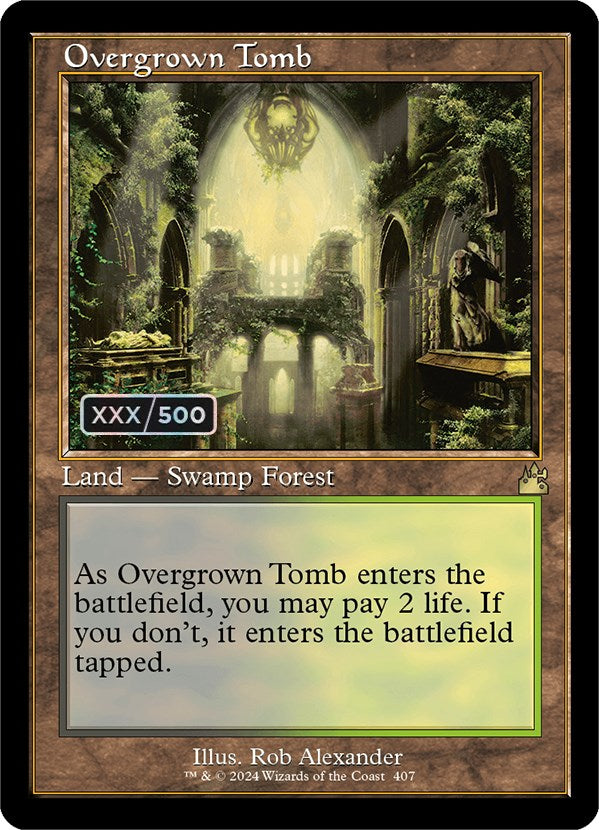 Overgrown Tomb (Retro) (Serialized) [Ravnica Remastered] | The Clever Kobold