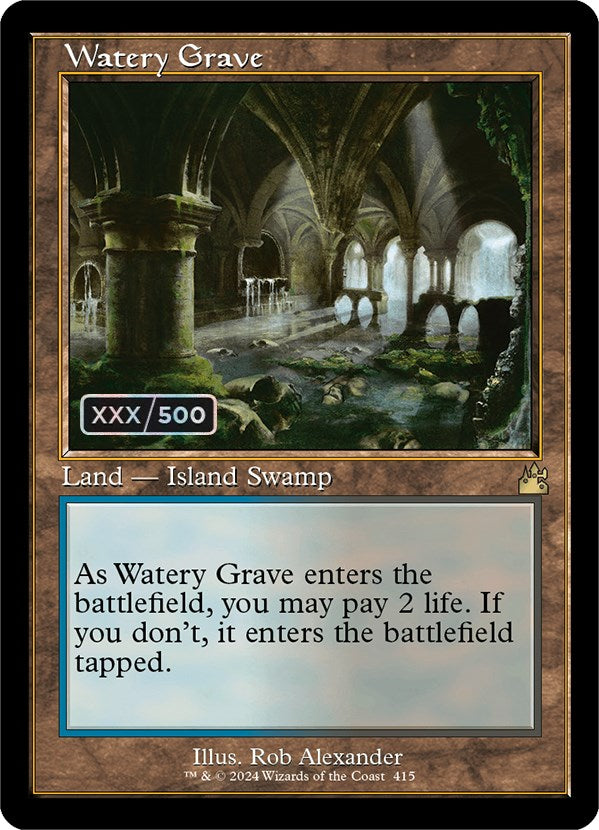 Watery Grave (Retro) (Serialized) [Ravnica Remastered] | The Clever Kobold