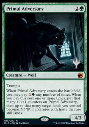 Primal Adversary (Promo Pack) [Innistrad: Midnight Hunt Promos] | The Clever Kobold