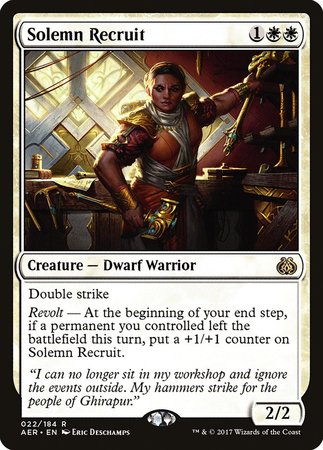 Solemn Recruit [Aether Revolt] | The Clever Kobold
