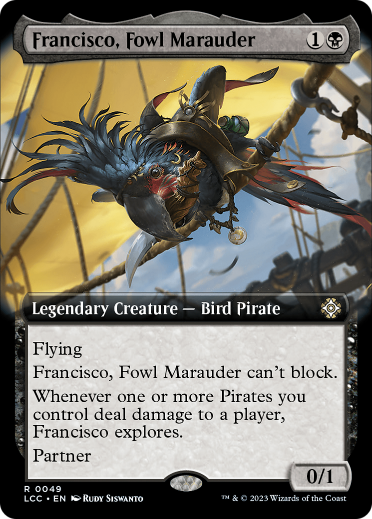 Francisco, Fowl Marauder (Extended Art) [The Lost Caverns of Ixalan Commander] | The Clever Kobold