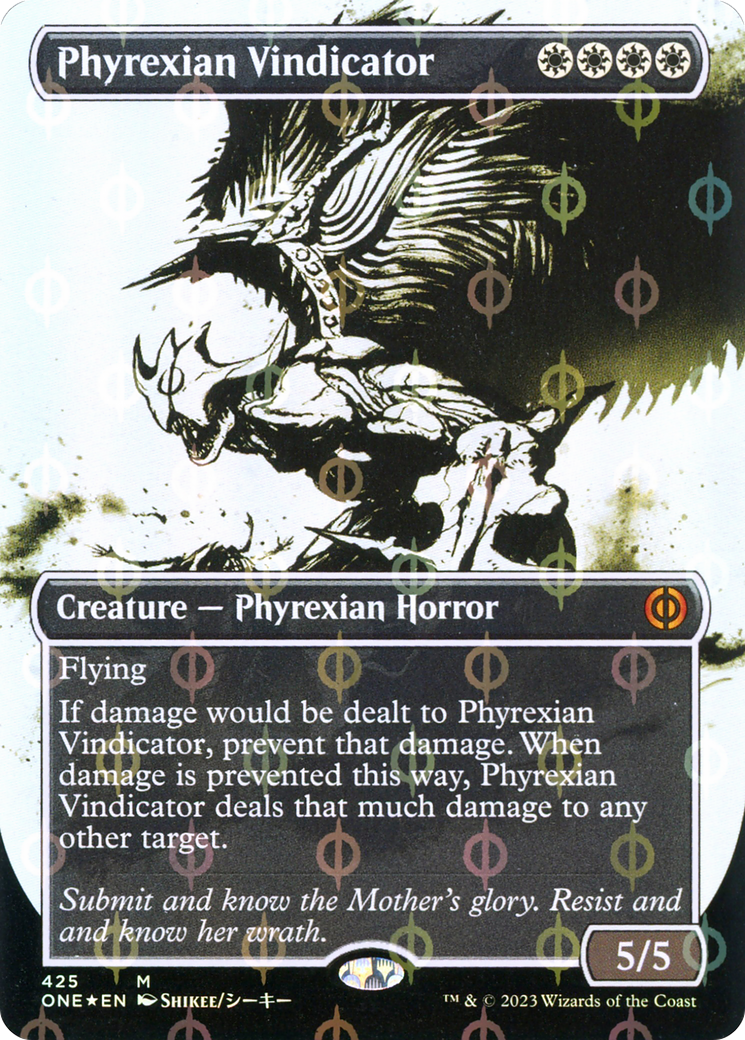 Phyrexian Vindicator (Borderless Ichor Step-and-Compleat Foil) [Phyrexia: All Will Be One] | The Clever Kobold