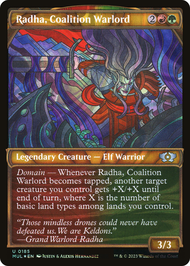 Radha, Coalition Warlord (Halo Foil) [Multiverse Legends] | The Clever Kobold