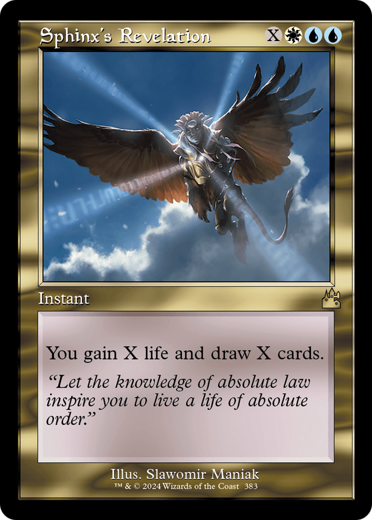 Sphinx's Revelation (Retro Frame) [Ravnica Remastered] | The Clever Kobold