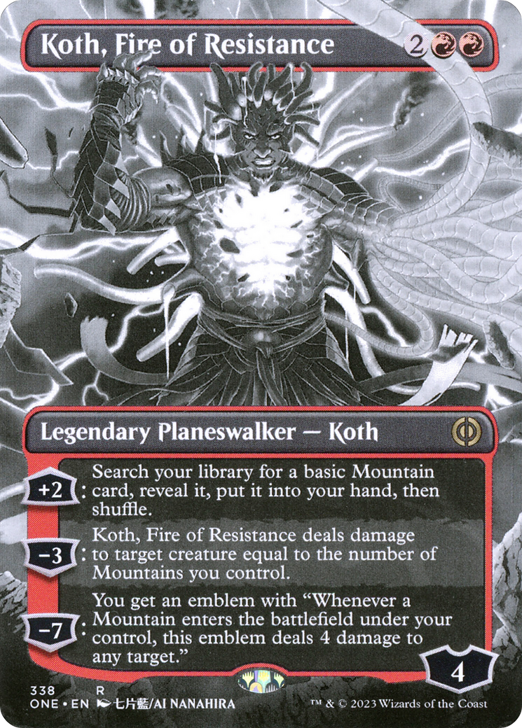 Koth, Fire of Resistance (Borderless Manga) [Phyrexia: All Will Be One] | The Clever Kobold