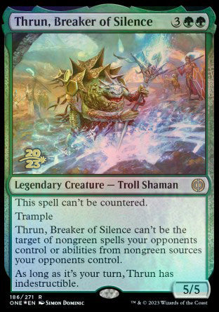Thrun, Breaker of Silence [Phyrexia: All Will Be One Prerelease Promos] | The Clever Kobold